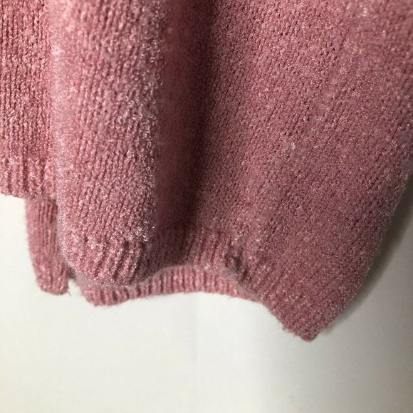 Casual Studio Small Women Pink Cardigan Open Front 3/4 Sleeve Topper Button Top - Picture 7 of 8